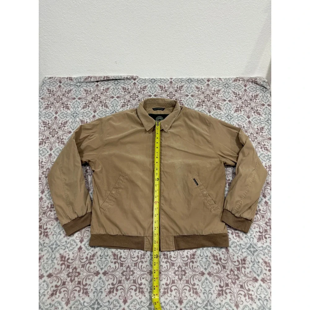 Weatherproof Mens XL Tan Khaki Microfiber Golf Jacket Full Zip Windbreaker Lined